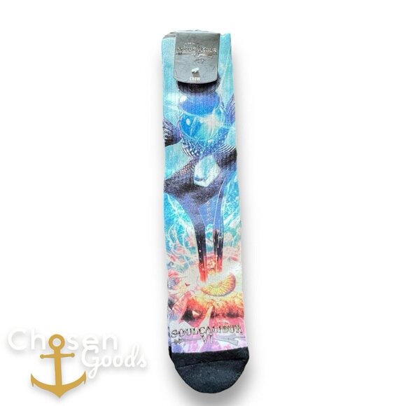 Soul Calibur VI Video Game Crew Socks 1 Pair Adult Size 10-13 Bandai Bioworld - Picture 1 of 5